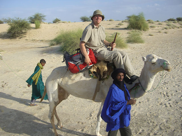 Riding a camel